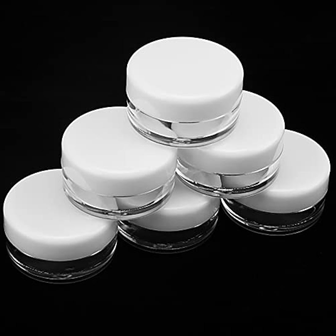 PINGEUI 100 Pcs 5ml Cosmetic Pots – Clear Plastic Sample Jars with Lids