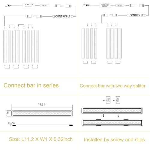 AIBOO Under Cabinet LED Light Bar Kit | Dimmable Warm White - 8 Panels