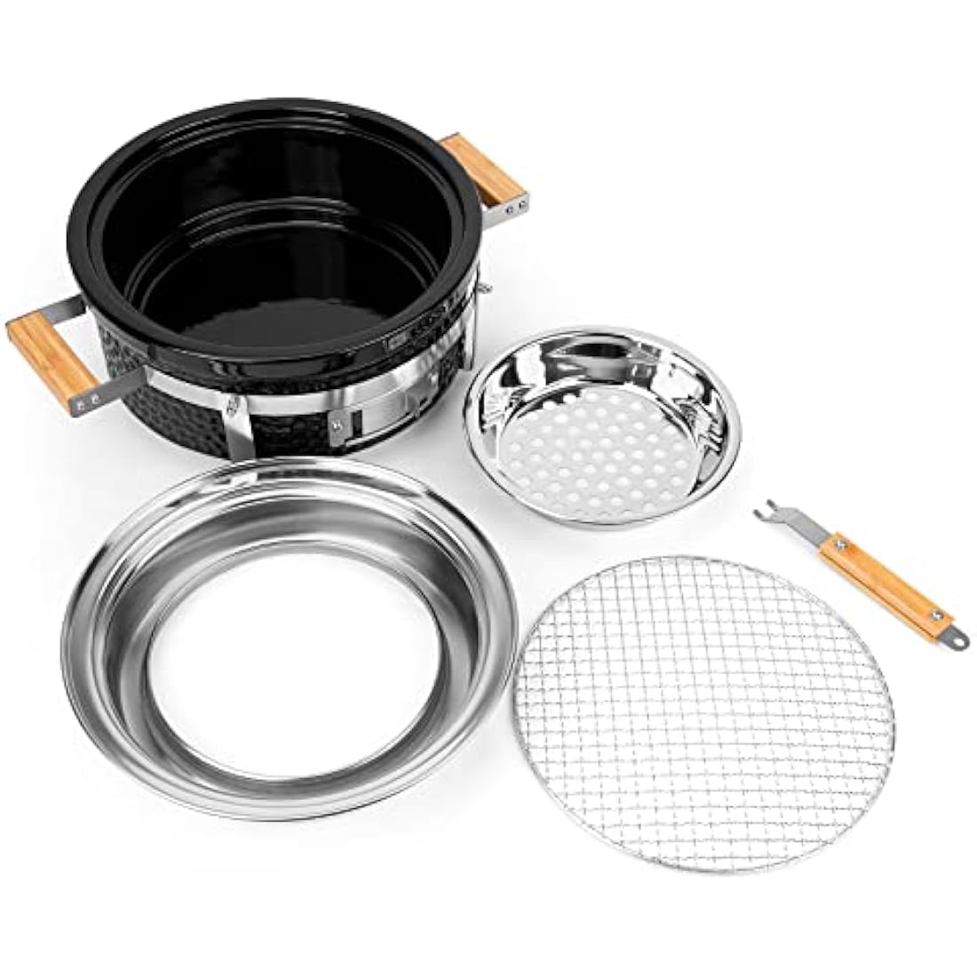Onlyfire Portable Ceramic Clay Tabletop Charcoal Grill for Outdoor Cooking