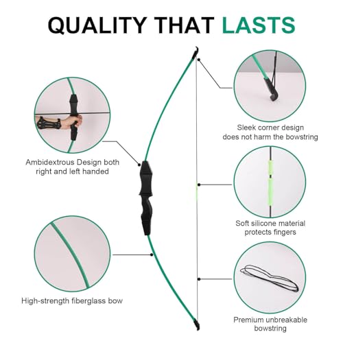 HANSPY Archery Recurve Bow and Arrow Set for Youth - 18lb Beginner Kit