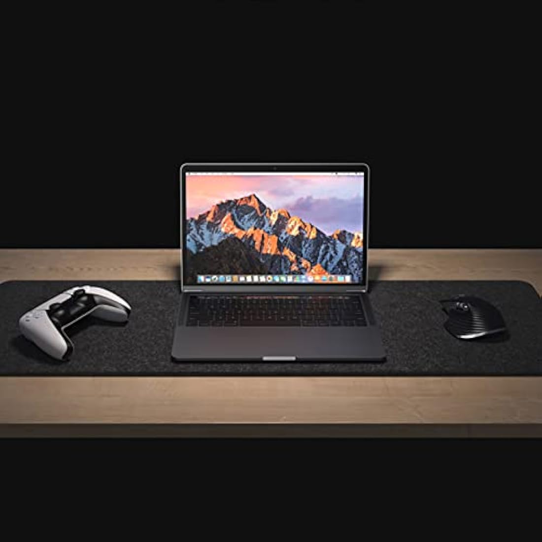 DawnTrees Felt Desk Mat - 100x40cm Extra Large Mouse Pad - Dark Grey