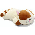 Vintoys Brown Sleeping Cat Hugging Pillow - 23.5" Soft Plush Stuffed Animal