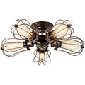 LULING Vintage Industrial Ceiling Light | 5-Light Bronze Wire Cage Lamp