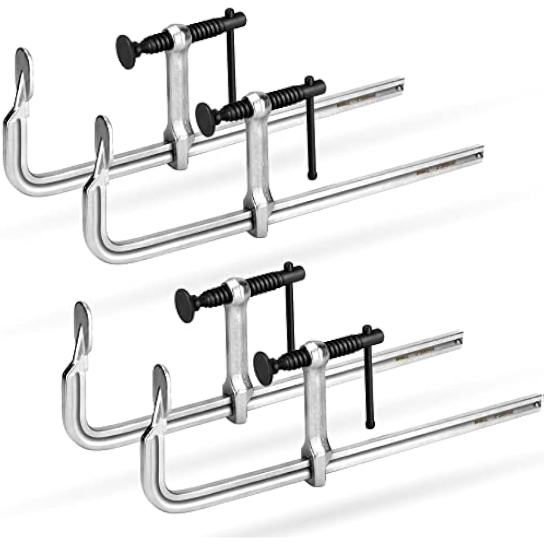 SHALL 12-Inch Steel Bar Clamps, 4-Pack F-Clamps for Woodworking | 450 lbs