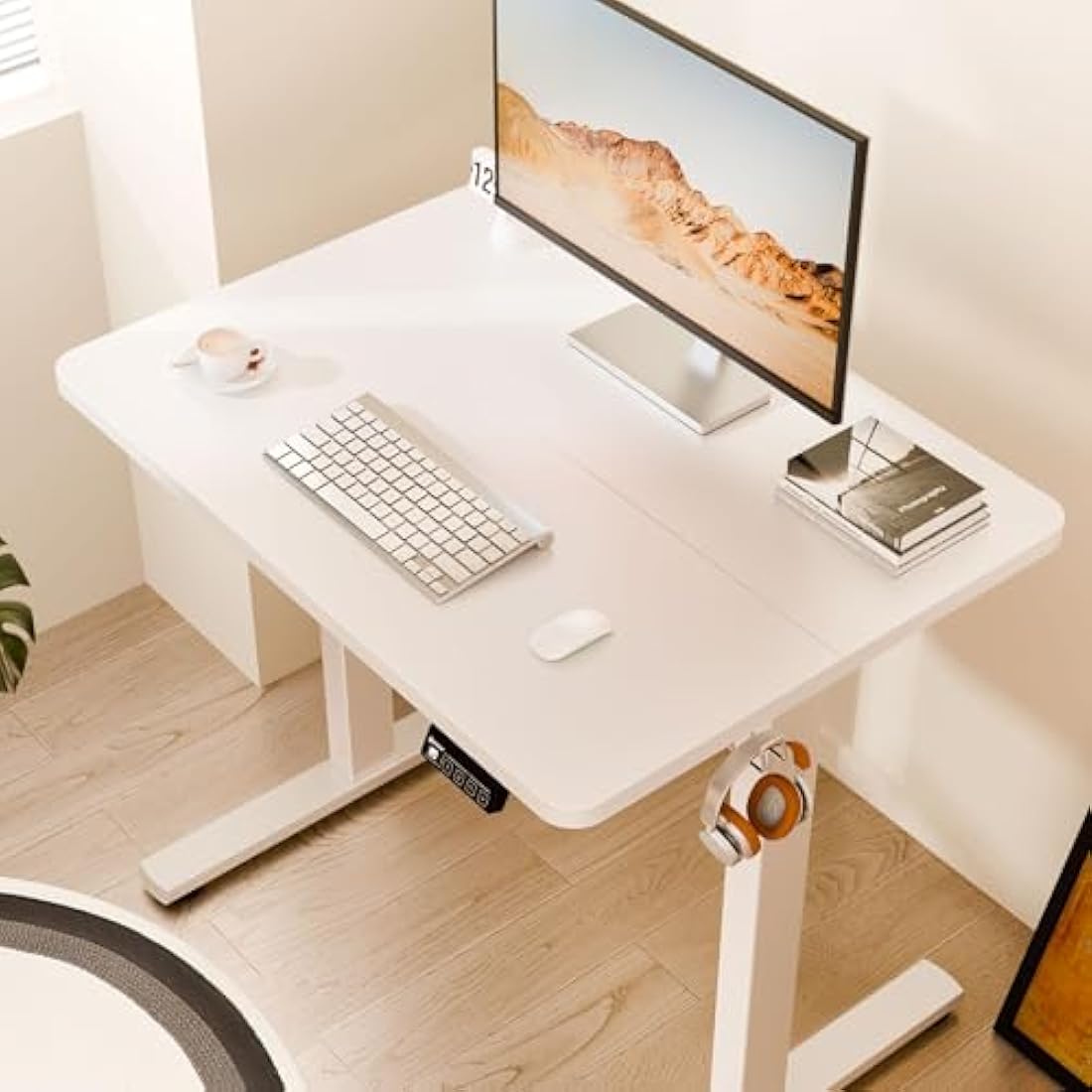 ERGOMAKER Electric Standing Desk - 80x60cm Sit Stand Desk, White