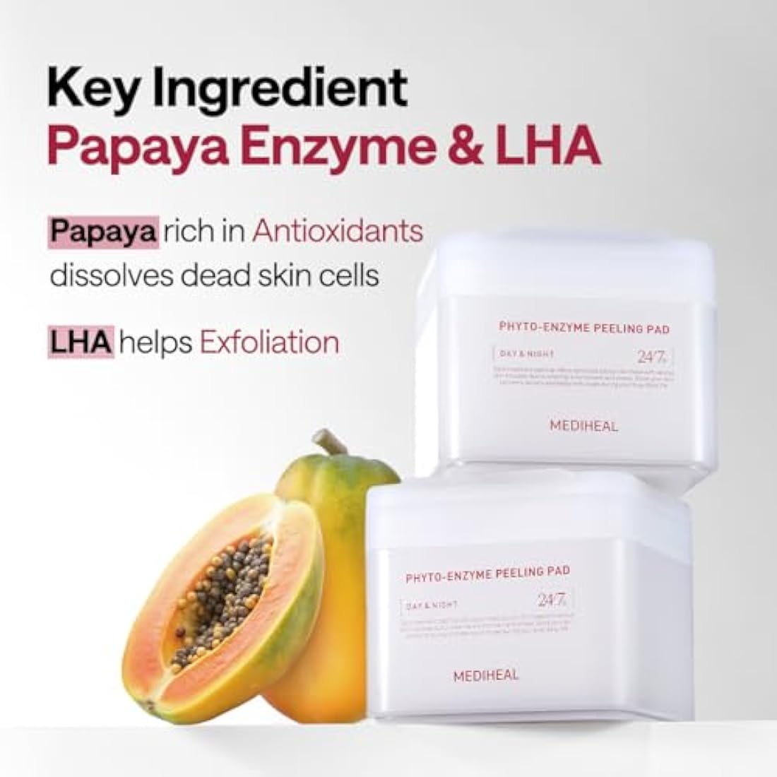 MEDIHEAL Phyto Enzyme Peeling Pad | Vegan LHA Exfoliating Pads - 90ct