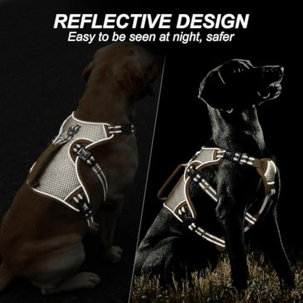 Jolof Store Escape Proof Dog Harness – No Pull Reflective Vest, Brown