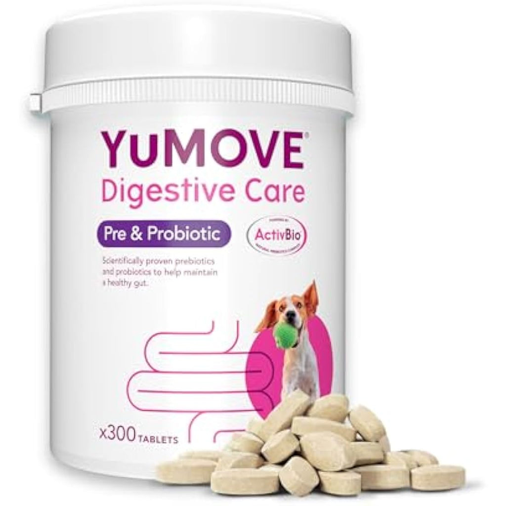 YuMOVE Digestive Care Dog Probiotics for Sensitive Gut Health – 300 Tablets