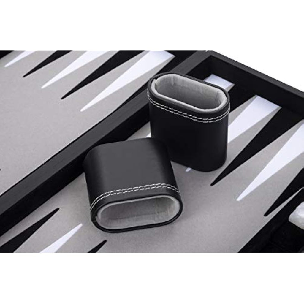 Engelhart 18 Inch Luxury Backgammon Set - Faux Leather & Felt Inlay
