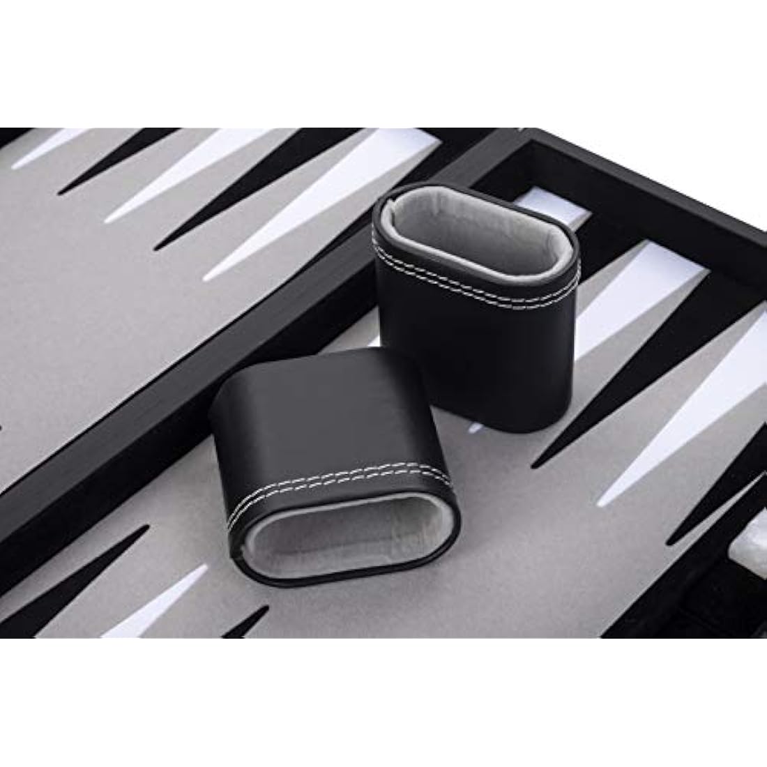 Engelhart 18 Inch Luxury Backgammon Set - Faux Leather & Felt Inlay