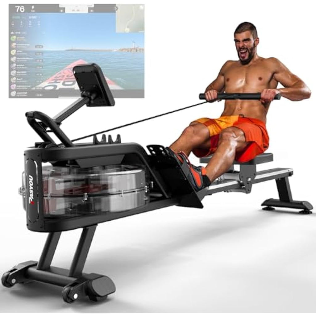PASYOU PW30 Water Rowing Machine – Foldable Home Rower with Bluetooth