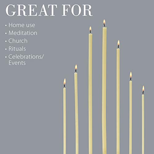 Danilovo White Beeswax Taper Candles - 500 Pack Drip-Free Church Candles