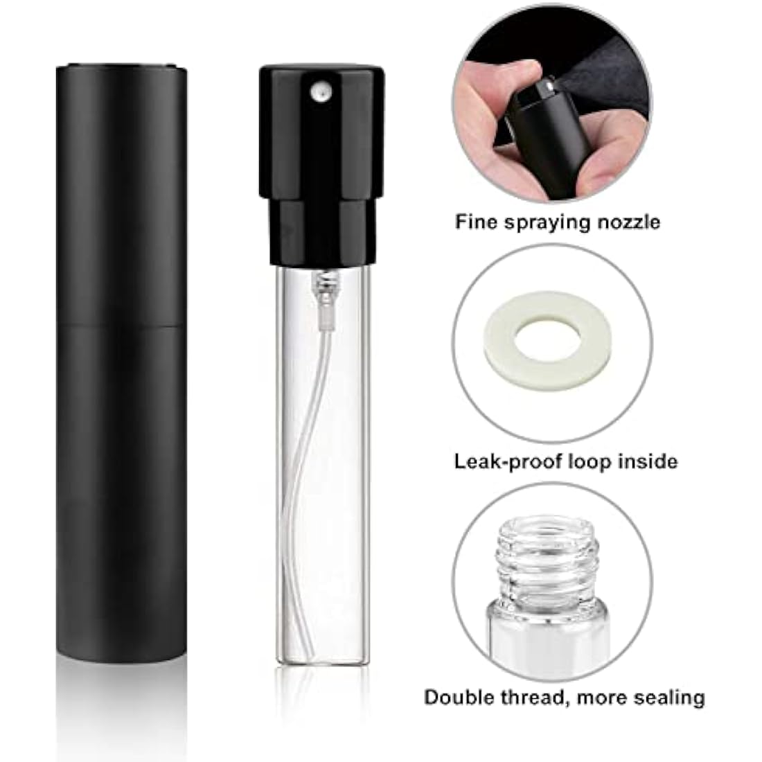 Zingso 10ml Refillable Perfume Atomiser – 2 Pack Leakproof Spray Bottles