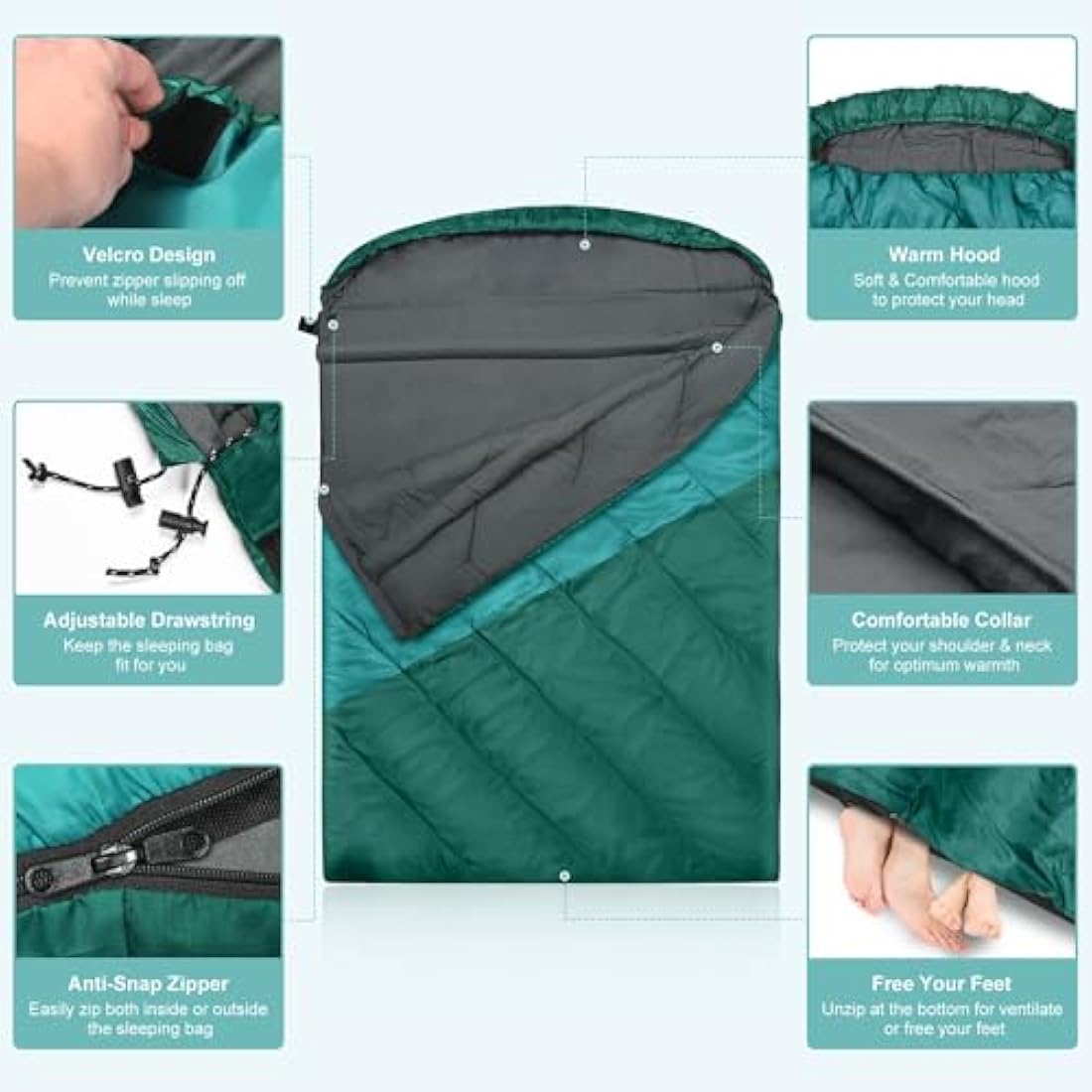 Mcota Double Sleeping Bag | XL Queen Size Waterproof Camping Gear