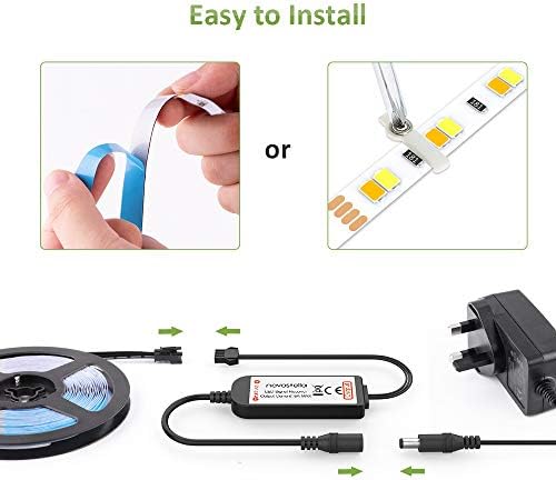 Novostella 12M Tunable White LED Strip Lights | Dimmable 3000K-6500K