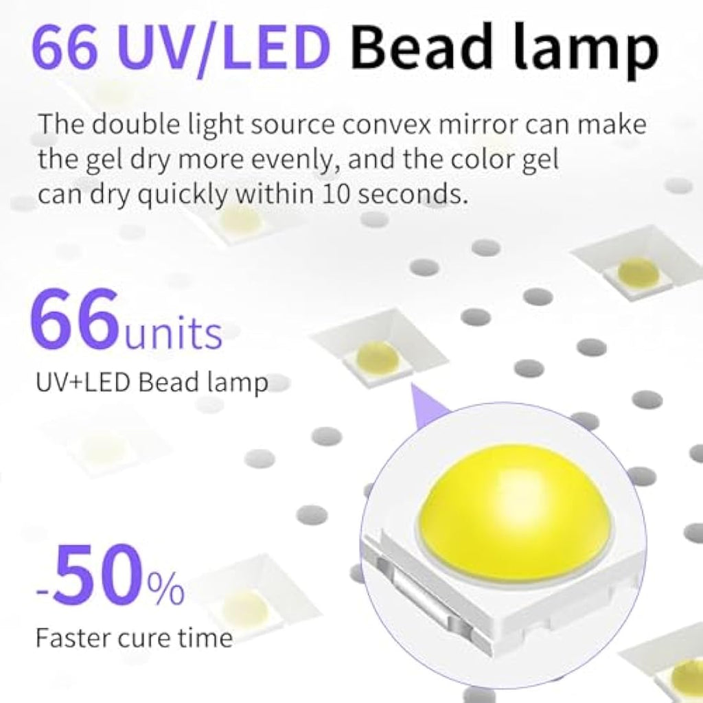 72W UV LED Nail Lamp with PU Leather Arm Rest Pillow