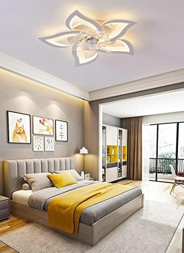 AiPaiTe Modern LED Ceiling Fan – Dimmable 5-Light Silent Fan with Remote