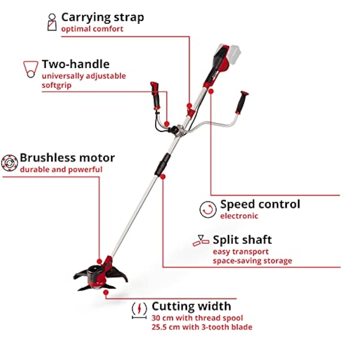 Einhell AGILLO 36V Brushless Cordless Brush Cutter – 36/255 Solo Strimmer