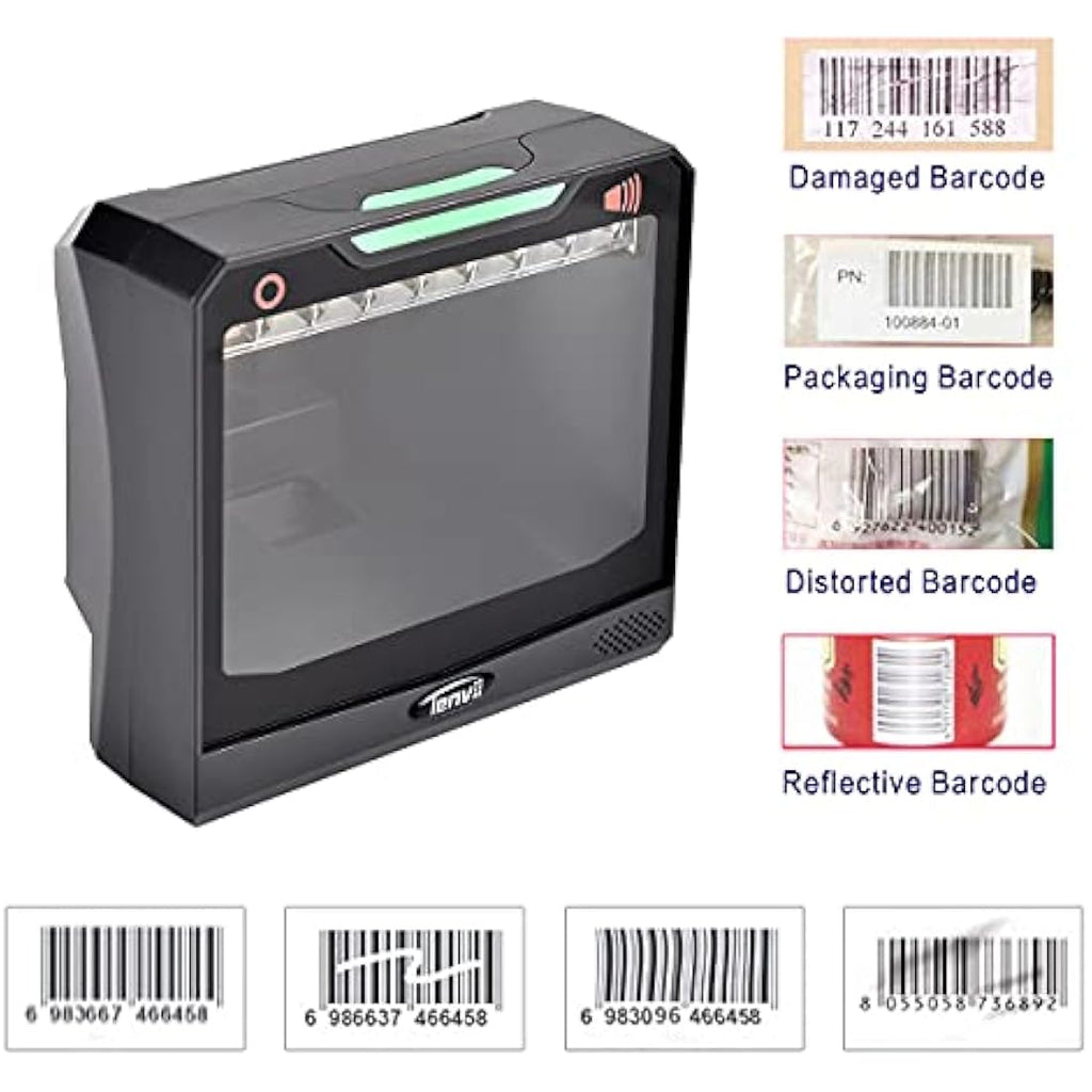 LENVII Desktop 2D Barcode Scanner – Hands-Free Omnidirectional QR Reader