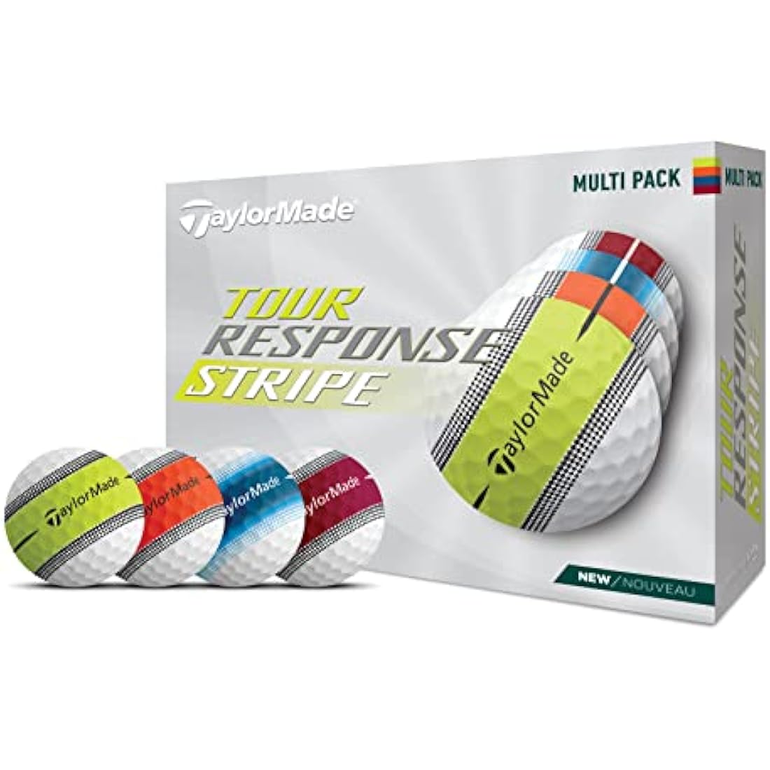 TaylorMade Tour Response Stripe Golf Balls – 3-Piece Urethane – Yellow
