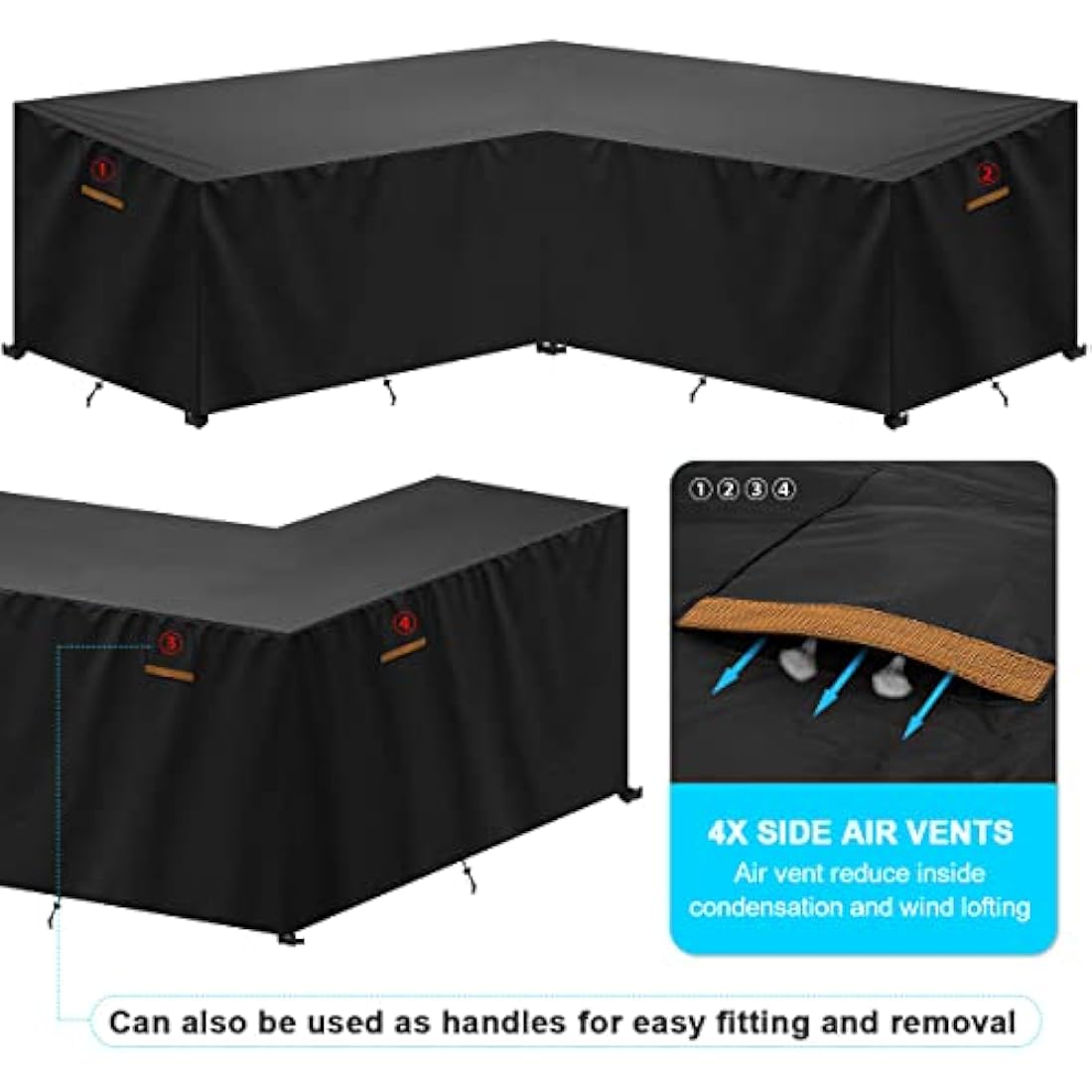 SanGlory V-Shape Garden Furniture Cover | Waterproof Oxford Patio Sofa