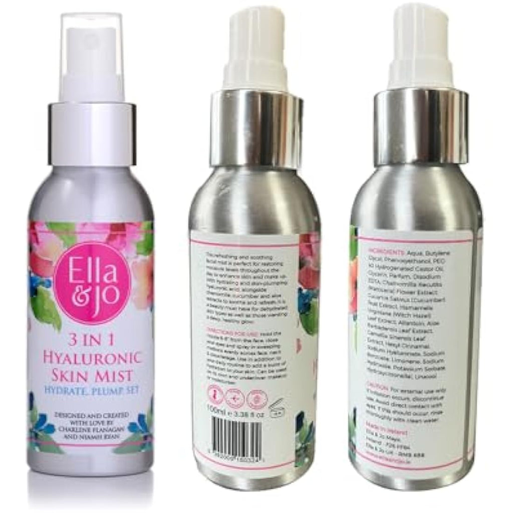 Ella & Jo Orange Blossom Hyaluronic Skin Mist – Hydrating 3-in-1 Spray