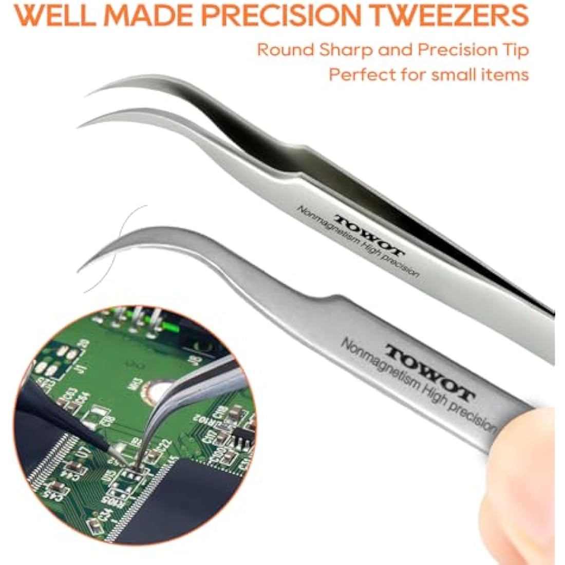 Jolof Store Precision Stainless Steel Tweezers Set for Electronics – 5 PCS