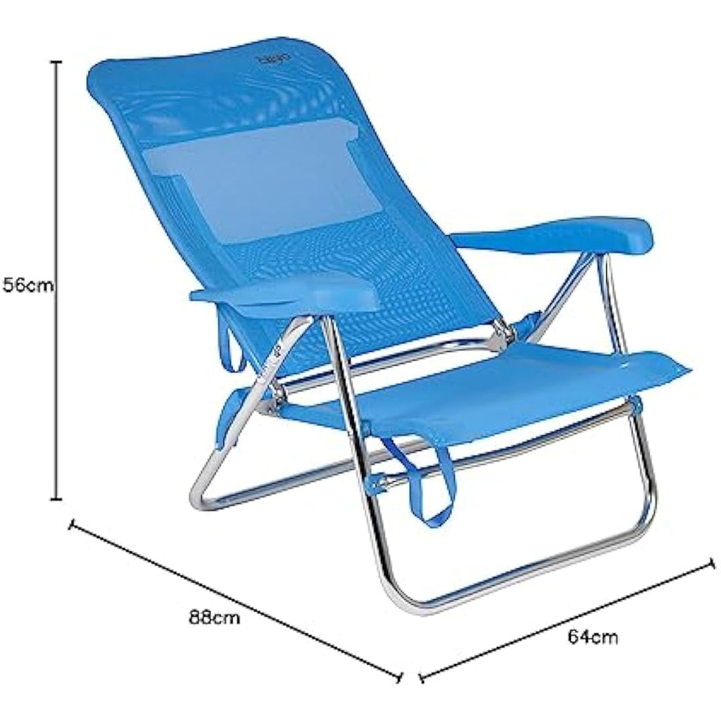 Crespo AL-205 Beach Chair – 7-Position Adjustable Outdoor Seat - White