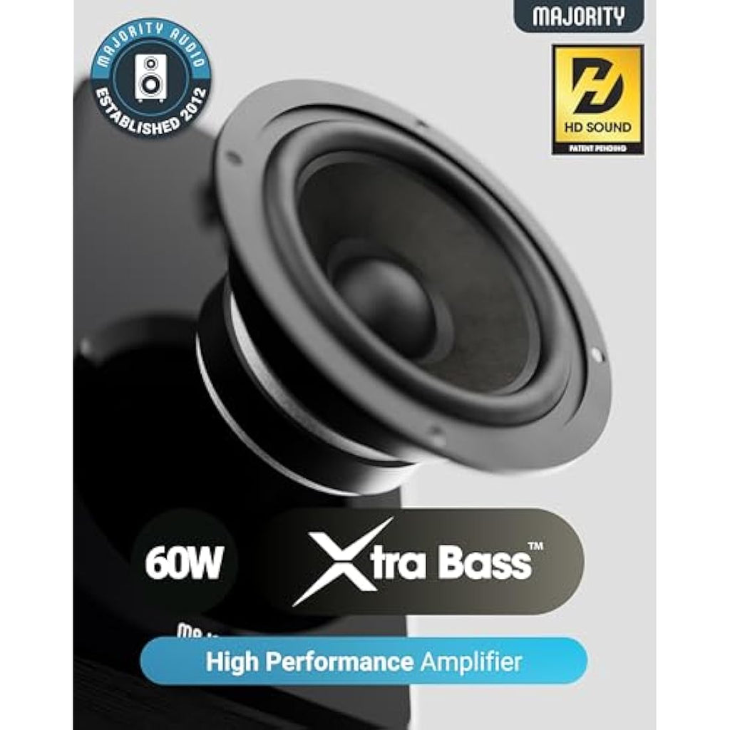 Majority D40 Bluetooth Bookshelf Speakers | 60W Powered HiFi Studio Monitors