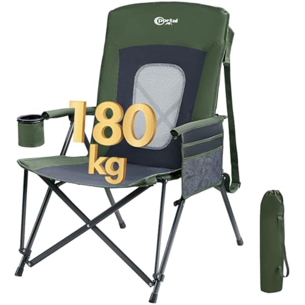 Portal Heavy Duty Folding Camping Chair | High Back 180KG Load Capacity