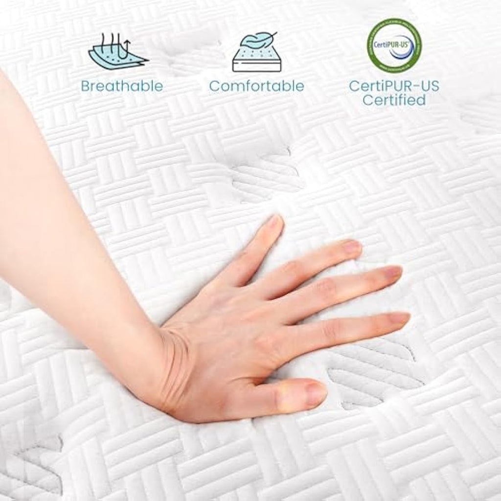 TeQsli Single Hybrid Mattress | 10 Inch 7-Zone Gel Memory Foam & Pocket Sprung