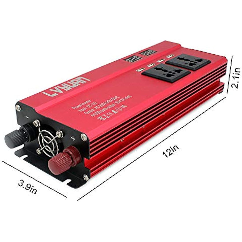 Cantonape 1000W Power Inverter | 12V DC to 230V AC Converter with 4 USB