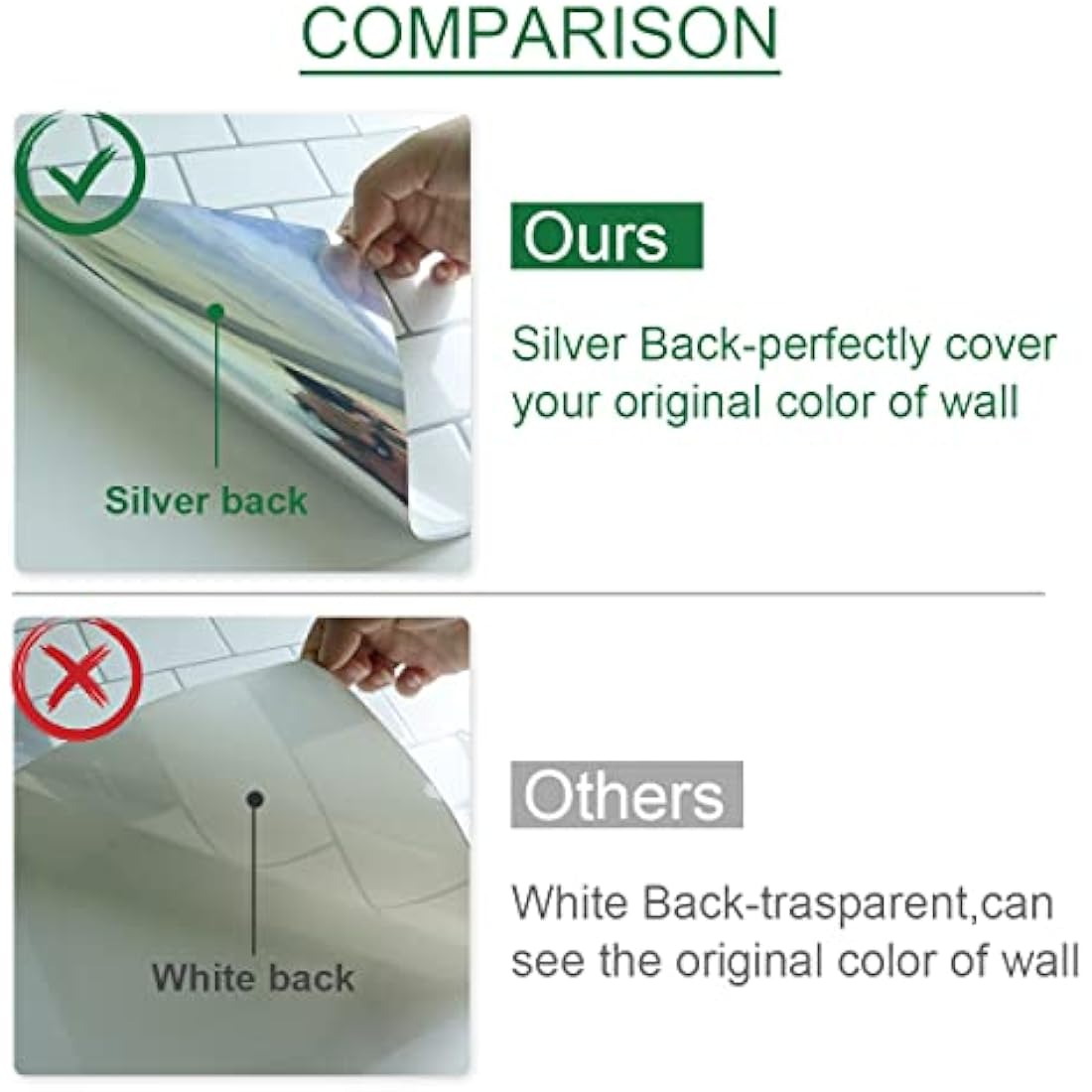 WoStick White Subway Peel and Stick Wall Tiles - 10 Sheet Kitchen Backsplash