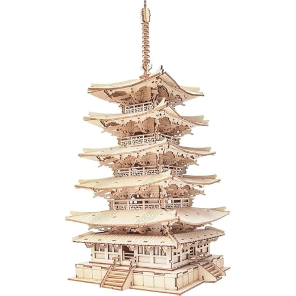 Rowood 3D Wooden Puzzle Five-Storied Pagoda Japanese Temple Model Kit