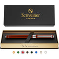 Scriveiner Luxury Rollerball Pen – Crimson Red with Chrome Trim