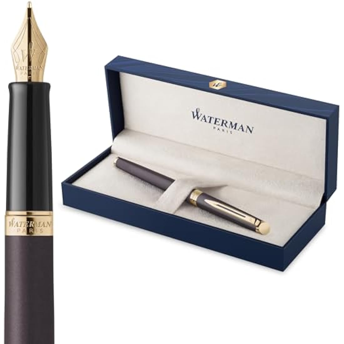 Waterman Hémisphère Fountain Pen | Lava Black, Medium Nib Gift Set