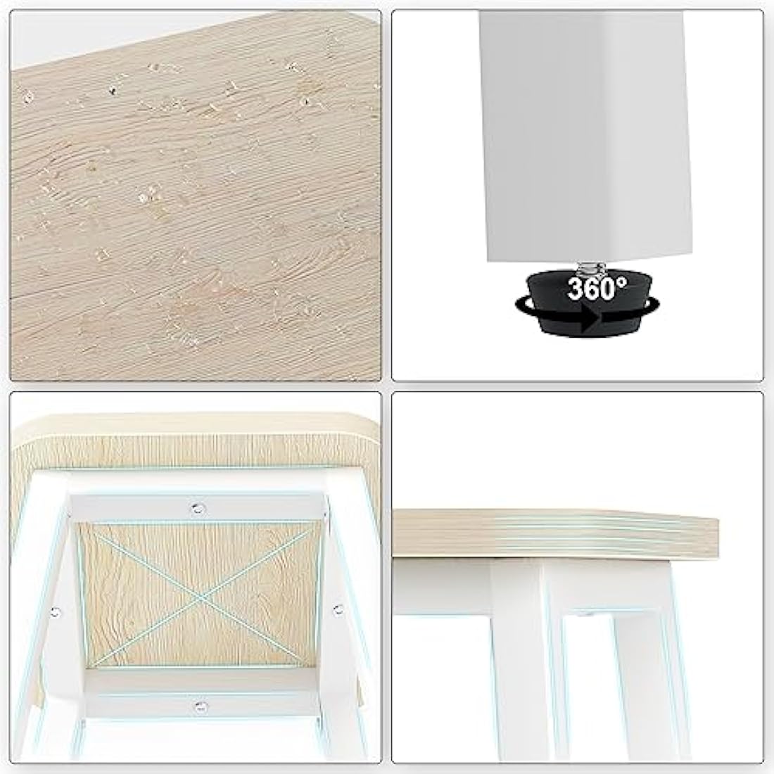 YMYNY Industrial Bar Stools Set of 2 - 70CM Tall Kitchen Breakfast Stools
