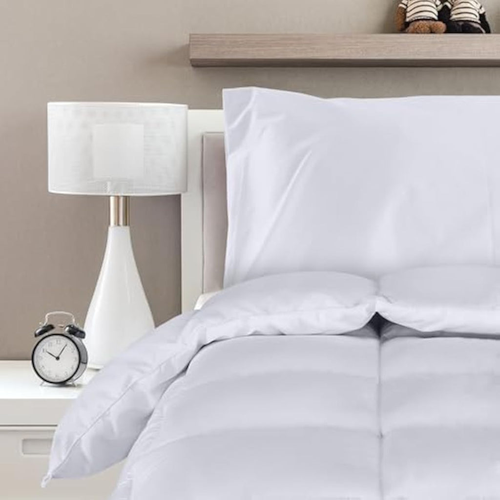 Utopia Bedding 4.5 Tog Single Duvet – White Microfiber Box Stitched Quilt