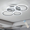 LED Ceiling Light – Modern 4-Ring Dimmable Chrome Flush Mount