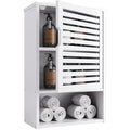 HITNET White Bamboo Bathroom Wall Cabinet | Hanging Medicine Cupboard