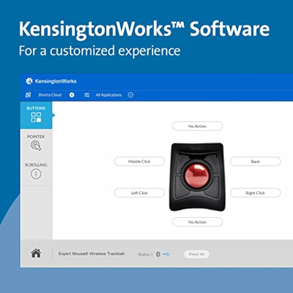 Kensington Expert Wireless Trackball Mouse – Ambidextrous Ergonomic Red
