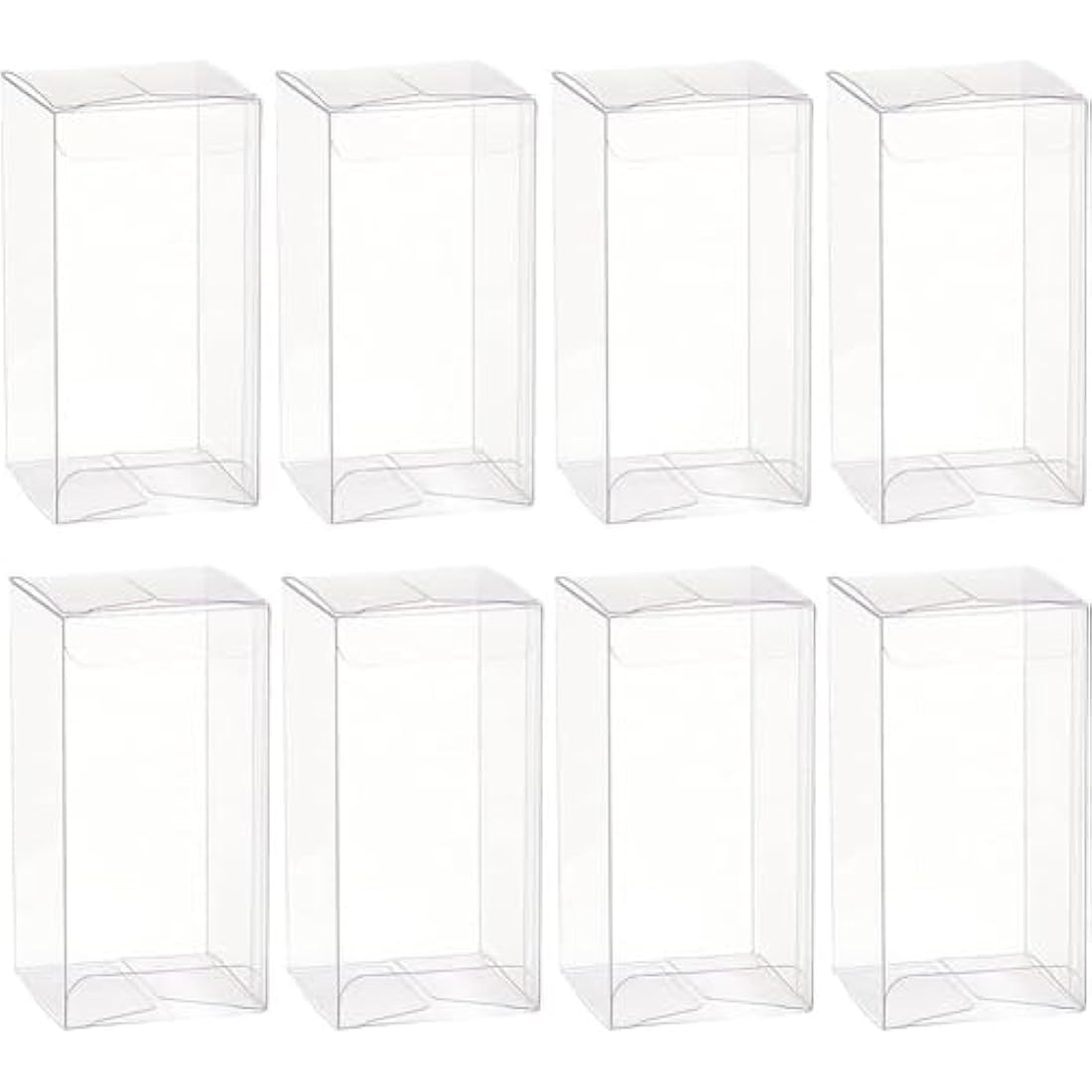 BENECREAT 20PCS Clear PVC Wedding Favor Boxes - 5x5x10cm Gift Packaging