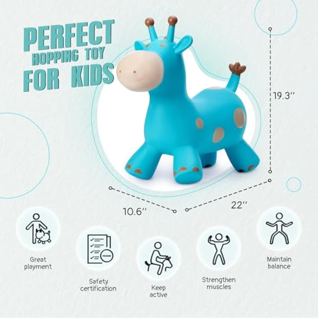 U&C Planet Inflatable Giraffe Hopper – Bouncy Ride-on Toy for Toddlers