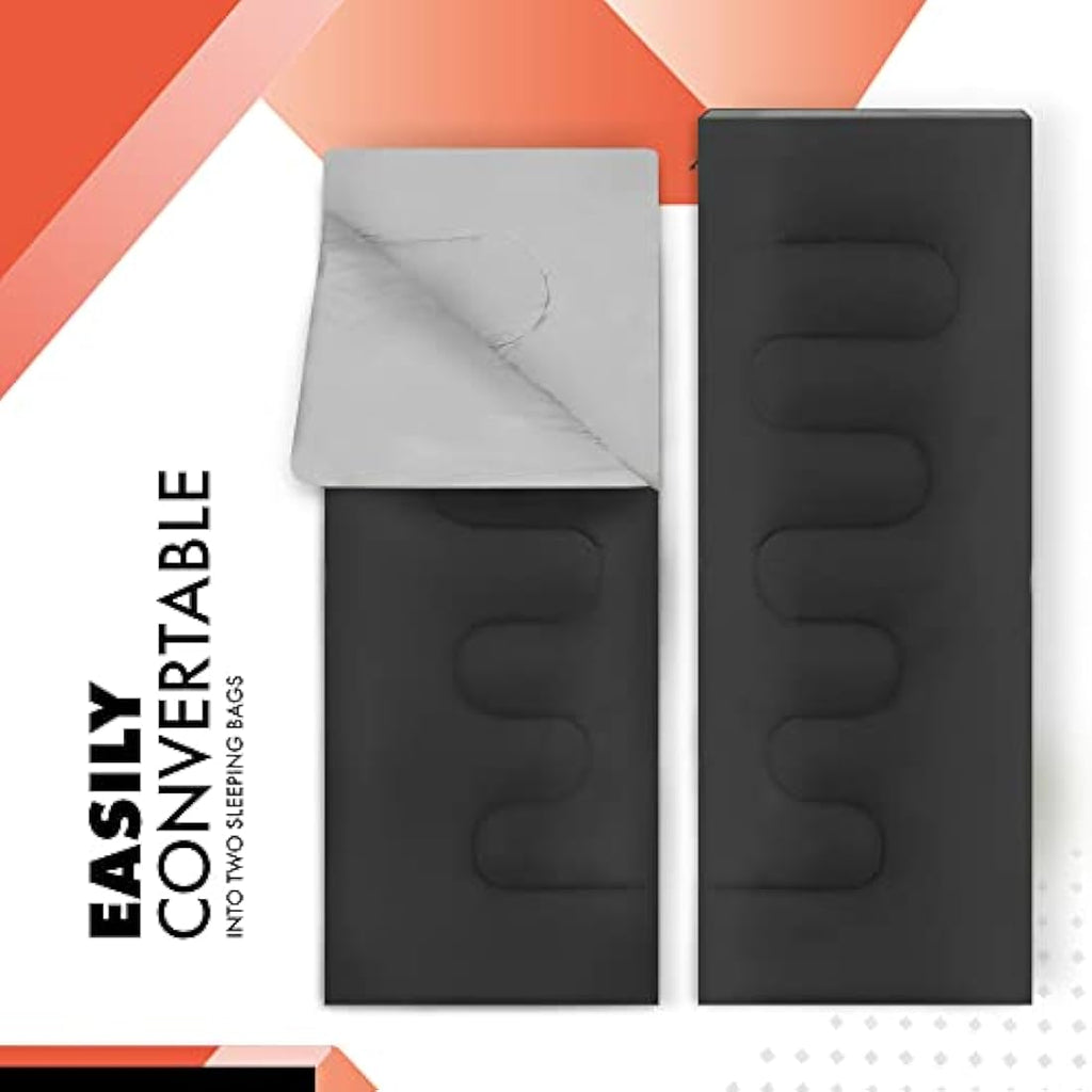 Azark Double Mummy Sleeping Bag – 350GSM Waterproof 4 Season Gear