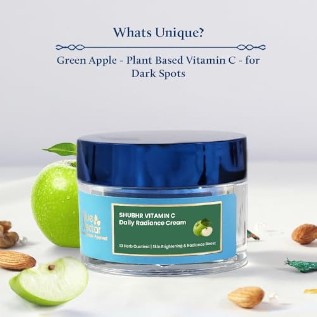 Blue Nectar Vitamin C Face Cream | Dark Spot Corrector with Green Apple