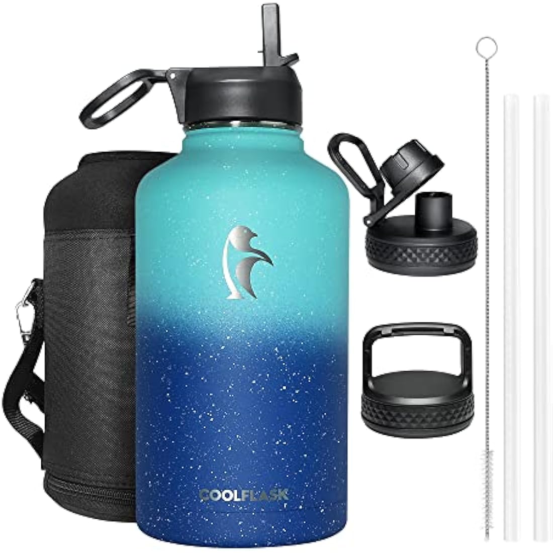 Coolflask 2L Insulated Water Bottle | Half Gallon Stainless Steel Jug