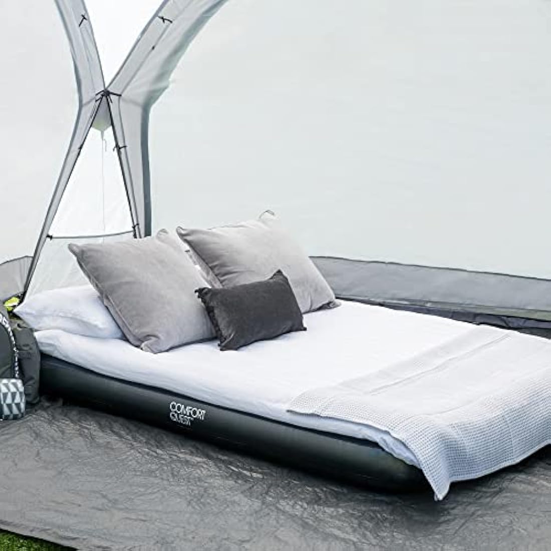Jolof Store Double Inflatable Airbed – Flocked Camping Mattress