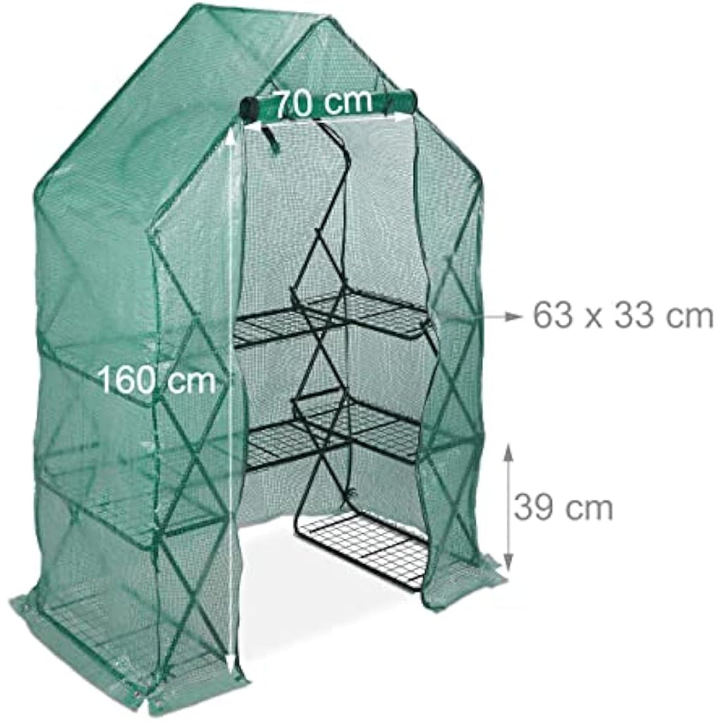 Relaxdays Walk-In Foil Greenhouse – Portable Garden Grow Tent with Shelf