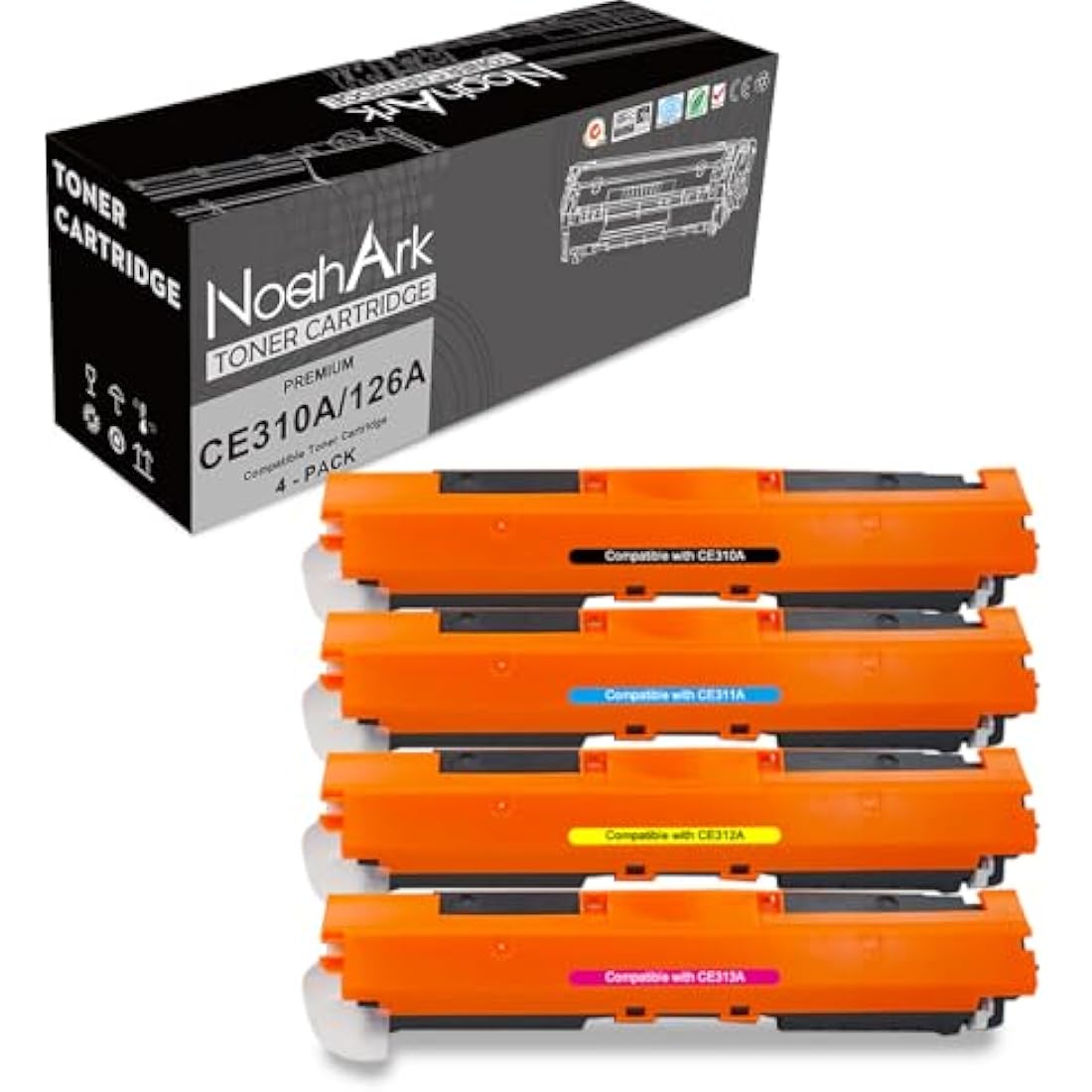 NoahArk 126A Toner Cartridge 4-Pack for HP LaserJet Pro CP1025 M175nw
