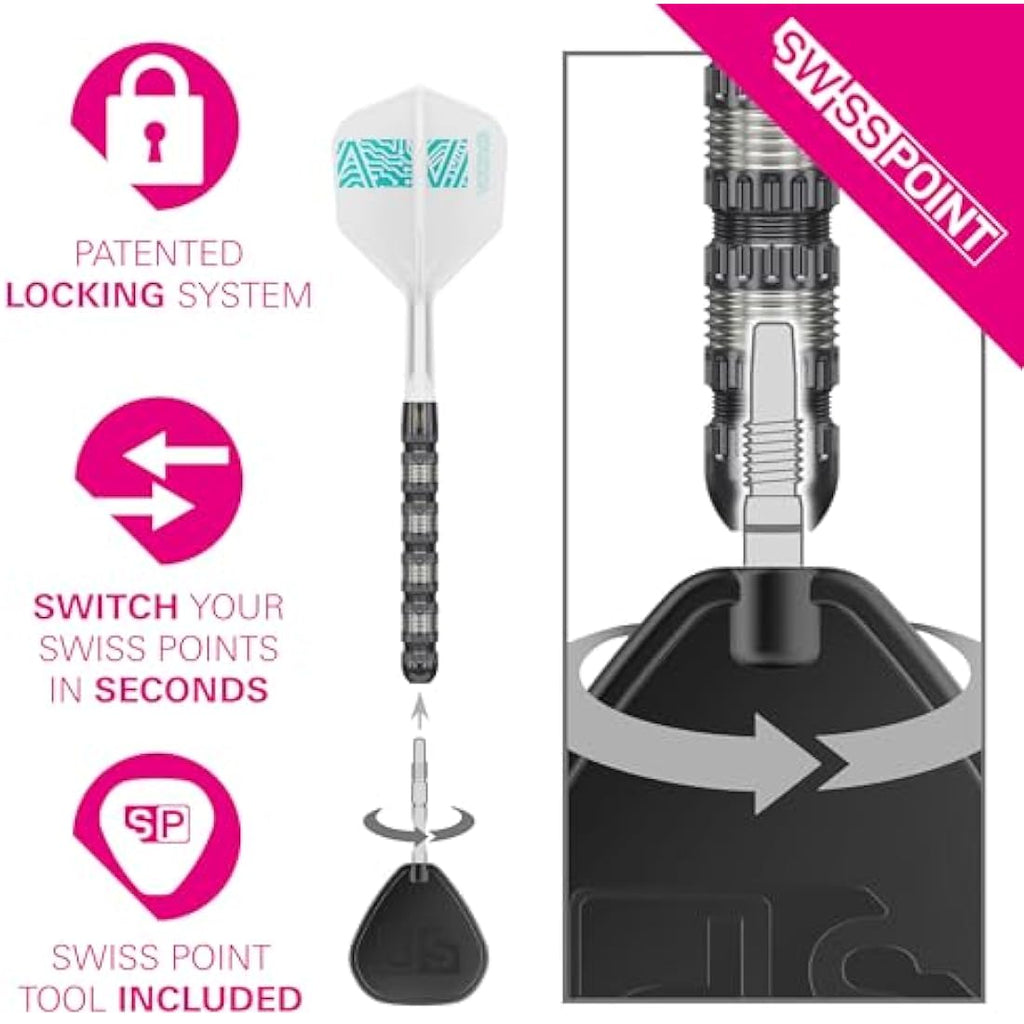 Target Darts Rob Cross 95K Steel Tip Darts – 95% Tungsten Swiss Point Set
